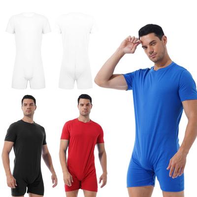 Tuta Estiva da Uomo Girocollo Manica Corta Tuta Intera Casual Abbigliamento Sportivo Corsa Esercizio Abbigliamento Comodo