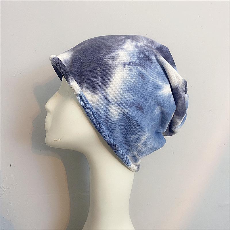 Trendy women's slouchy hat, Japanese-style tie-dye postpartum hat, spring and autumn Korean-style pullover knitted beanie