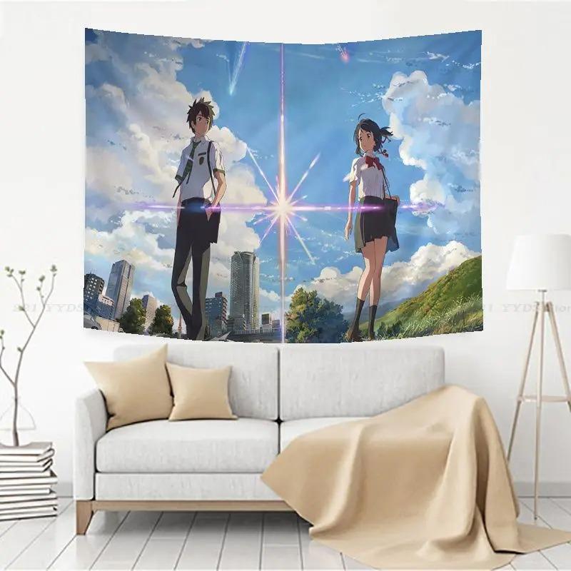 Office Living Room Tapestry Japanese Anime Your Name Tapestry Home Wall Decoration Tapestry