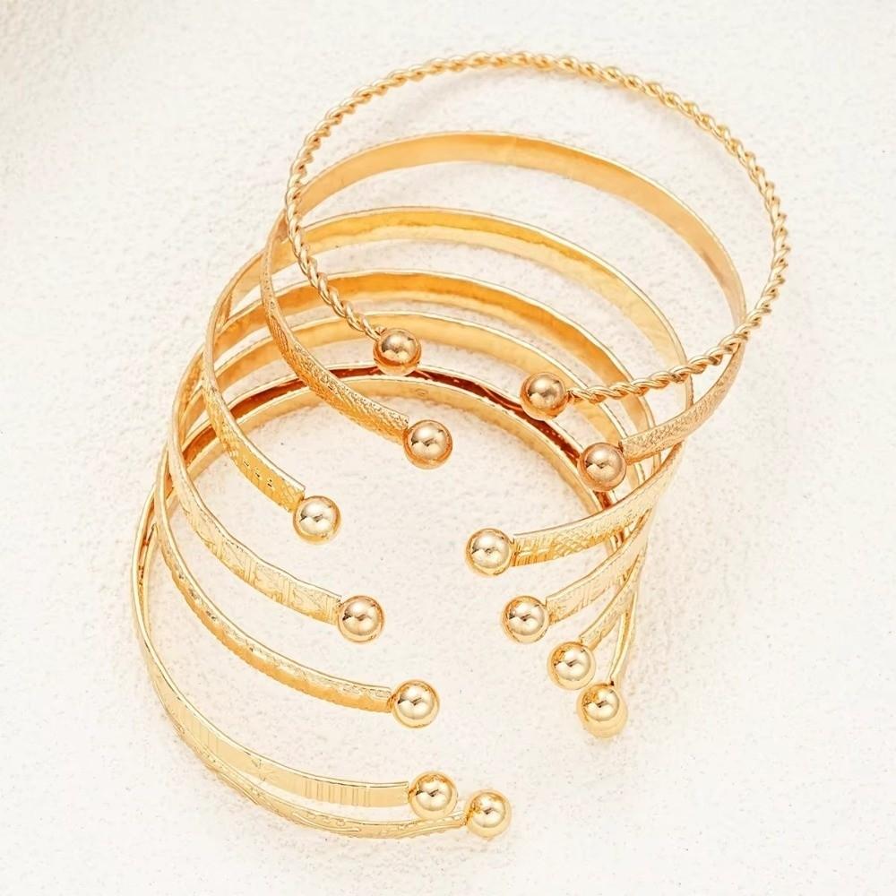 7 Pcs Set Elegant Women Bracelets Set Open Bangle Bracelets Women's Jewelry Fashion Accessories