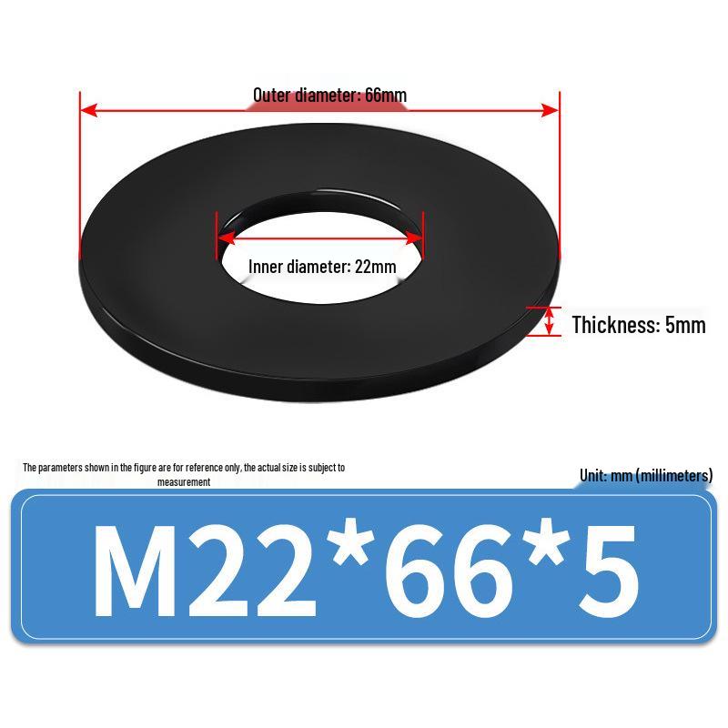 8.8 Grade Black Hardened High-Strength Oversized Flat Metal Spacer Washer (M2-M8)