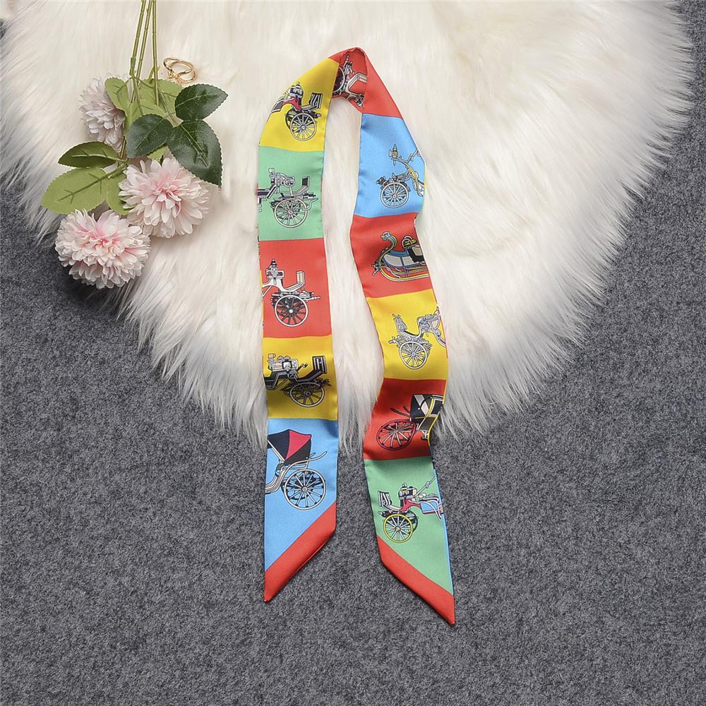 New Plaid Carriage Bag Scarf Design Women Luxury Silk Scarf Fashion Headwear Skinny Hair Scarves Neckerchief