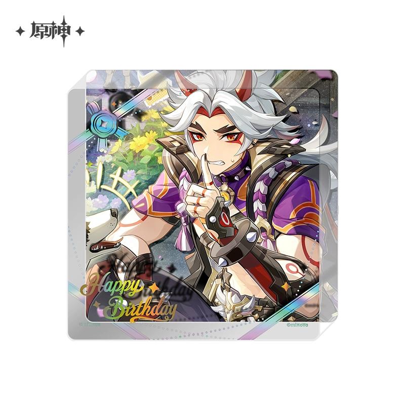 Sunsyea Genshin Impact Official Merch miHoYo Original 2025 Birthday Series Acrylic Coaster Alhaitham Ayato Baizhu Wanderer Diluc