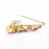 3 Colors Flower Enamel Brooch Rhinestone Jewelry Lapel Pin Accessories Elegant Brooch Pins