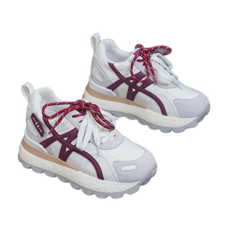 Fashion splicing small women's shoes increase the height of casual autumn new breathable platform casual running shoes
