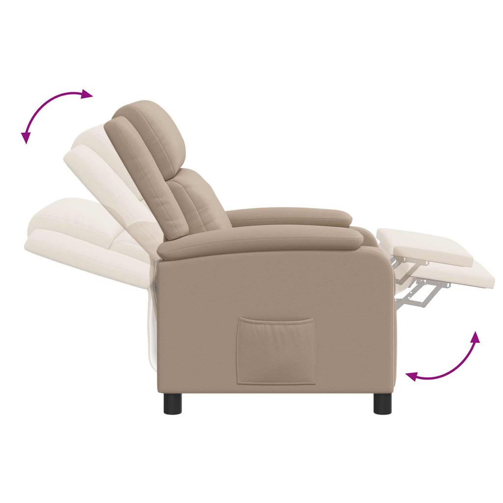 Recliner Chair Cappuccino Faux Leather