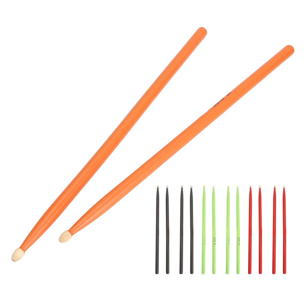 2 Pairs Drumsticks Wooden 5A Colored for Kids Adults Beginners Drum Set Practice DS-09