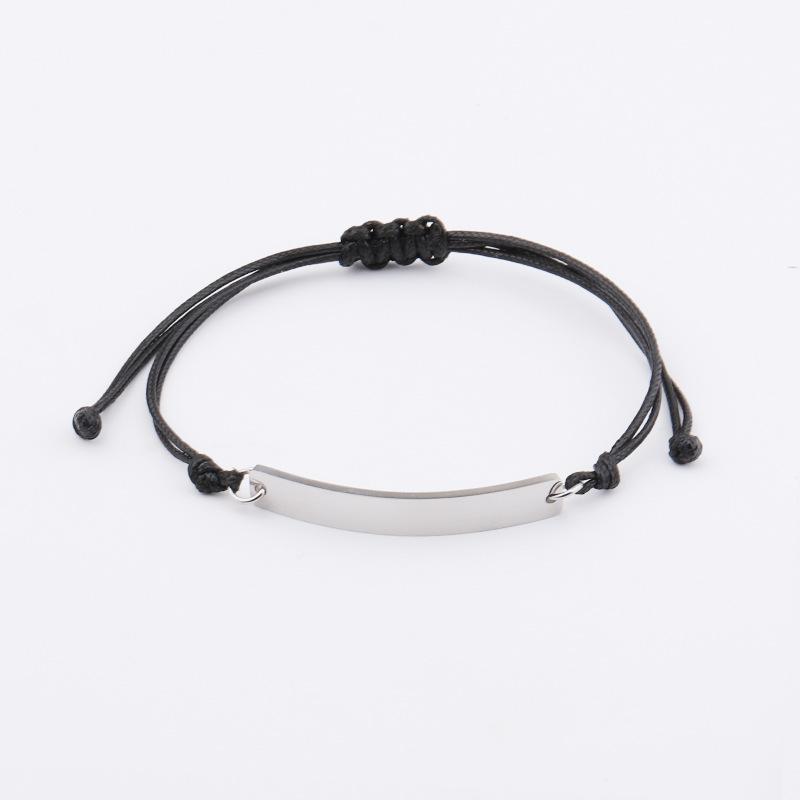 10Pcs/Lot Curved Strip Charm Bracelets Mirror Polish Stainless Steel Adjustable Bracelets For Women's Christmas Jewelry