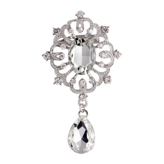 Innlagt med super glitrende rhinestone krystallbrosje Tender bladbrosje