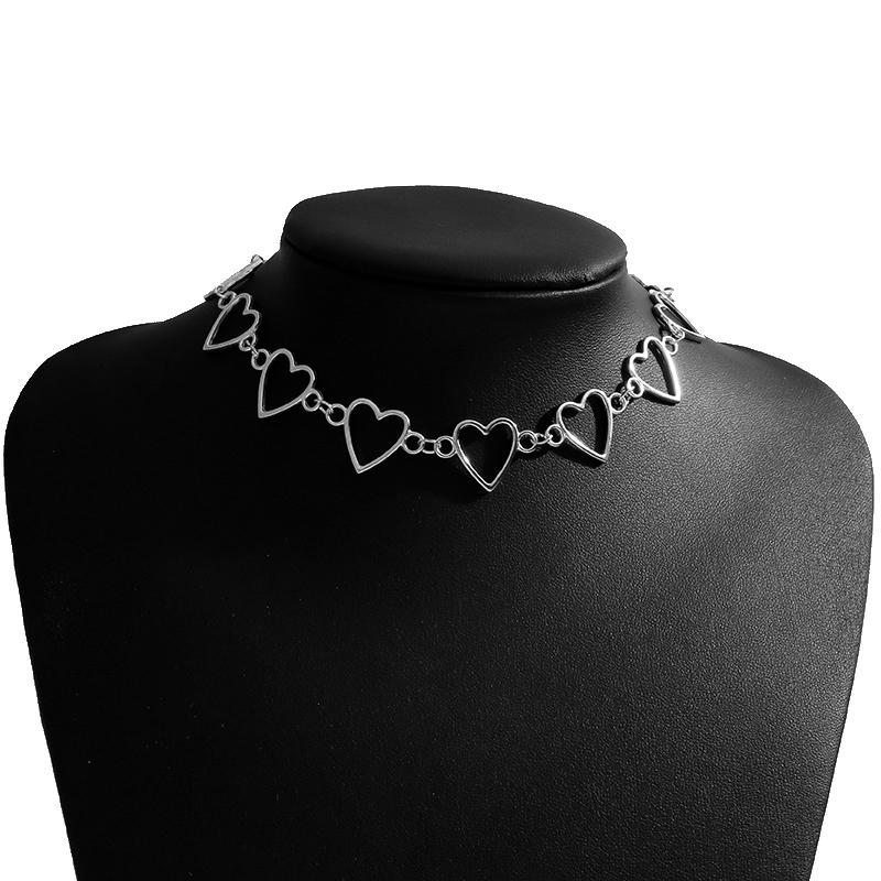 Romantic Heart Chains Chokers Necklace for Women Gold Silver Color Clavicle Chain Necklace Fashion Party Jewelry Gift