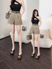 Women's High Waist A-Line Wide Leg Belted Casual Shorts for Spring/Summer 2025.