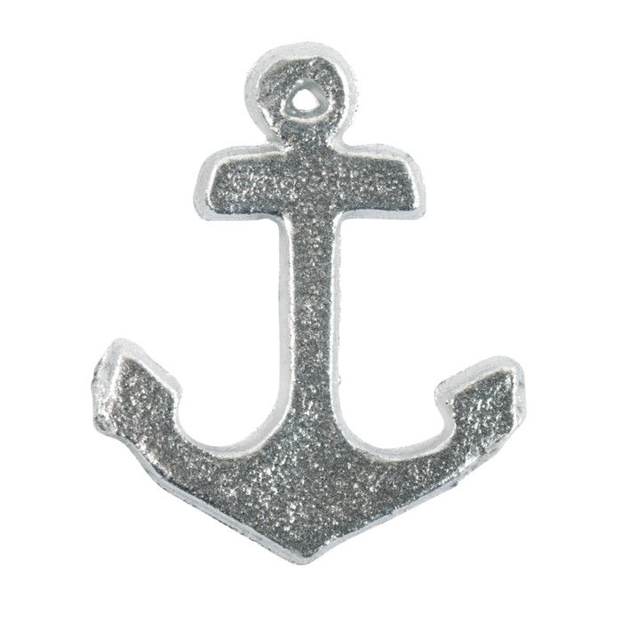 Motif en cire Ancre Argenté 2,5x3cm 2 pièces
