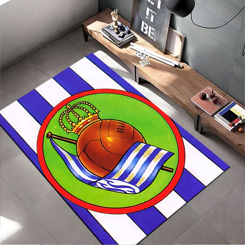Crown and Football Emblem Carpet suitable as a non-slip mat for the living room or bedroom sofa