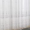 Embroidery Sheer Tulle Curtains for Living Room Transparent White Voile Sheer Curtain Window Drape Custom Size