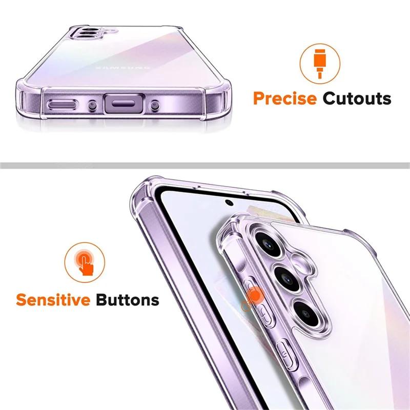 Anti-Knock Soft Clear TPU Silicone Phone Cover Case for Samsung Galaxy S24 S24+ S24 FE S25 S25+ S25 Ultra