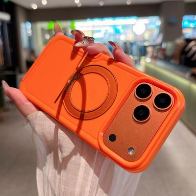 Heavy Duty Mecha Sturdy Fold Rotating Magnetic Stand Case For iPhone 16 17 Pro Max 13 14 15 Plus Shockproof For Magsafe Cover