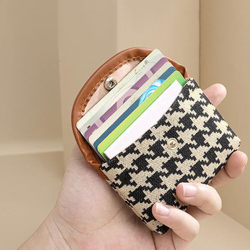 Mini Square Plaid Canvas Lipstick Makeup Bag Plaid Coin Wallet Large Capacity Storage Bag