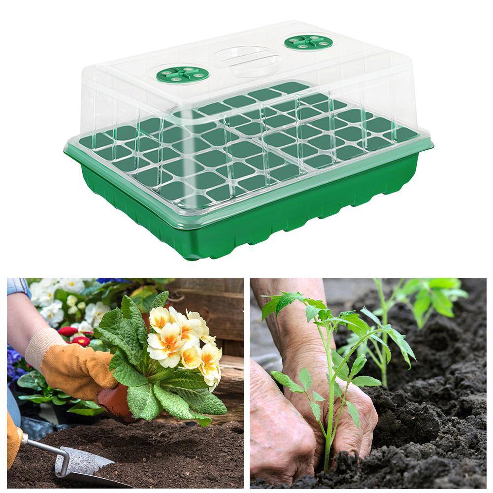 24/48 Holes Flower Plant Seed Grows Box with Humidity Dome Seed Propagation Container for Hydroponics Growing System