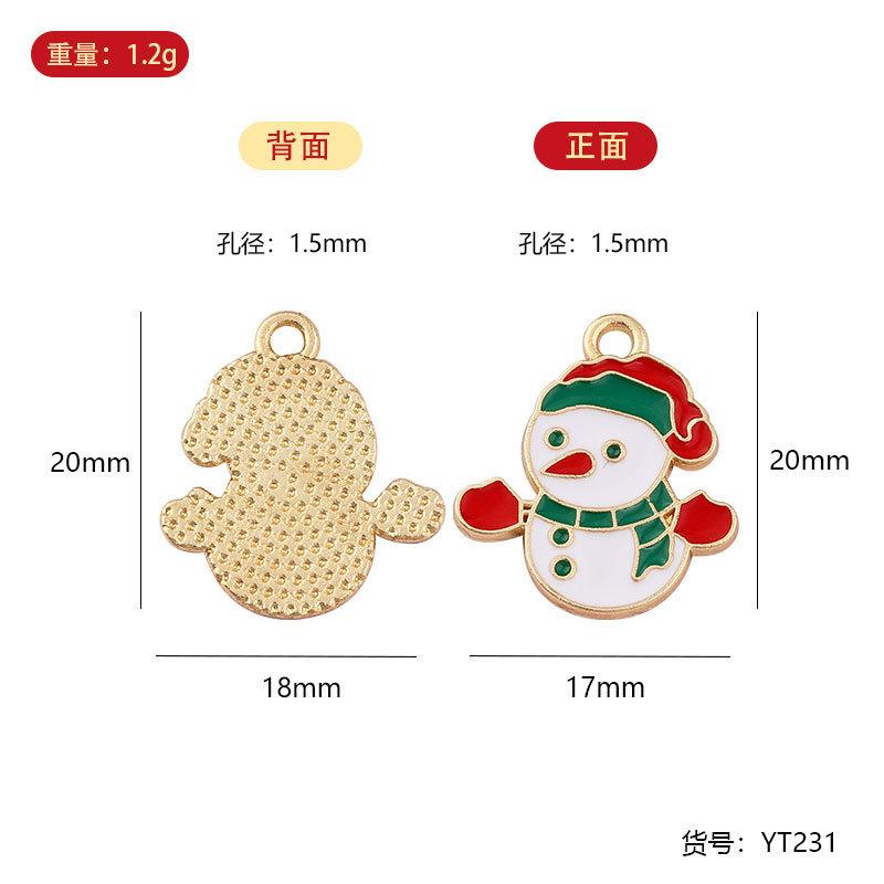 YT zinc alloy oil dripping small pendant, bracelet pendant, Christmas zinc alloy small size pendant