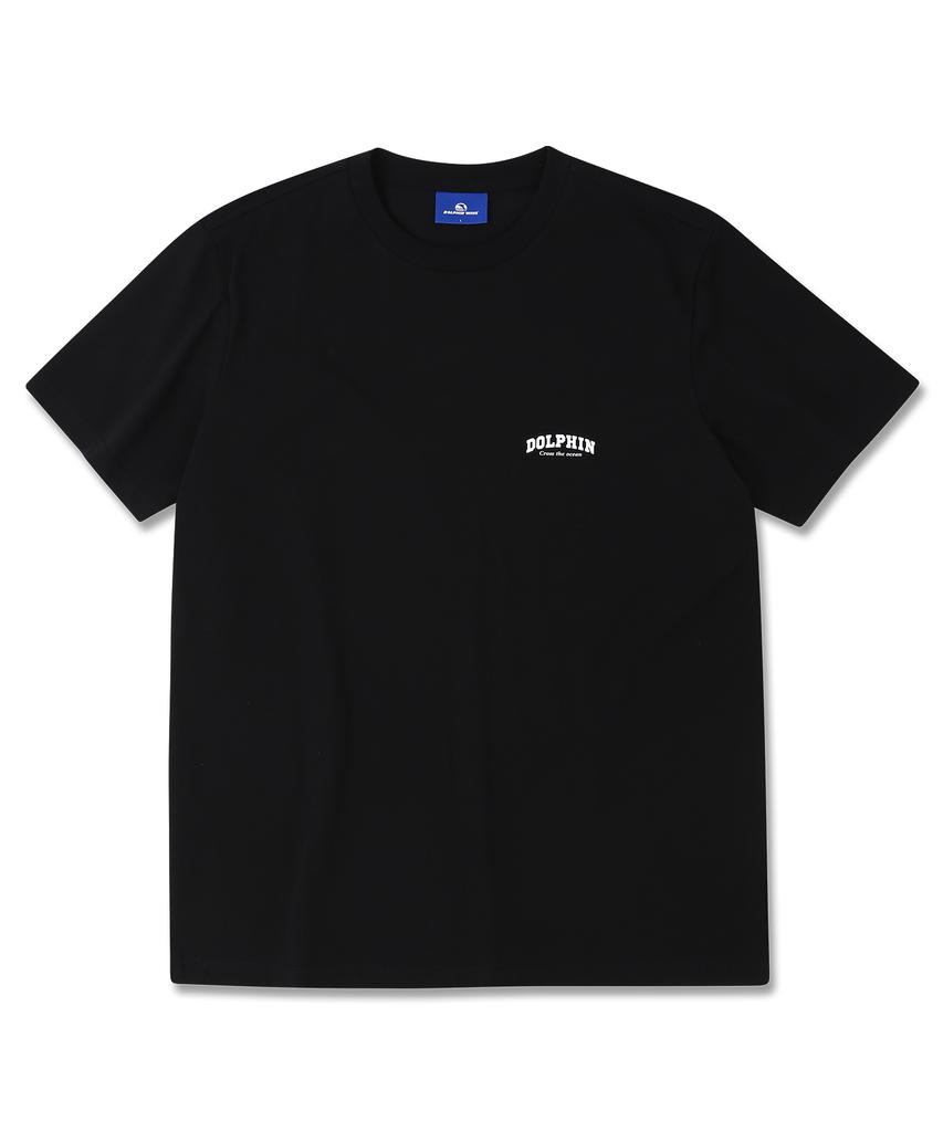 DOLPHIN WAVE APPAREL Dolphin Arch Logo T-Shirt Black