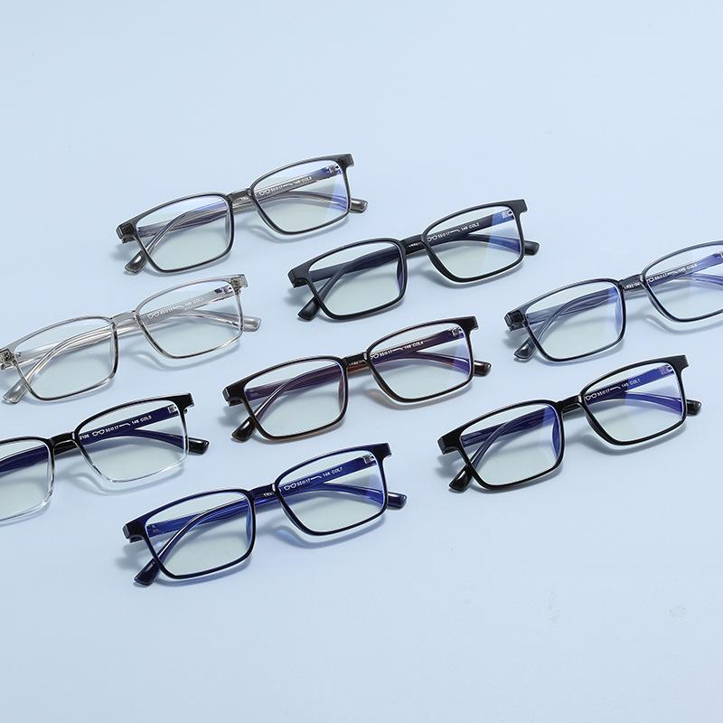 New Ultra Light TR90 Square Anti Blue Light Glasses High-end Simplicity Comfortable Business Men and Women Plain Eyeglasses