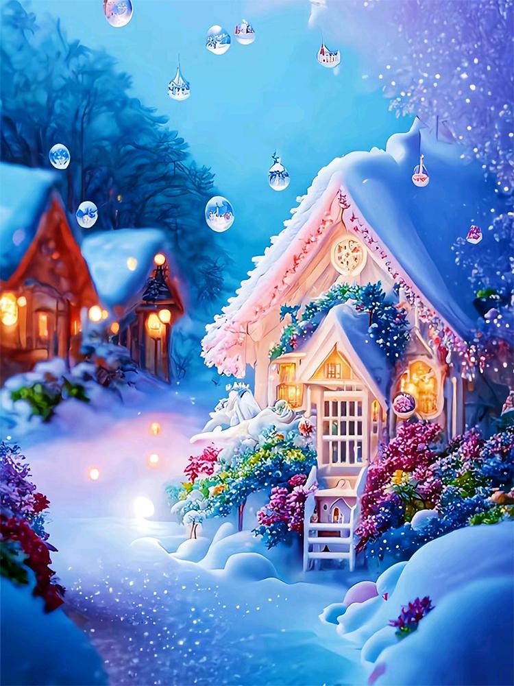 New Colored Diamond Painting Fairy Tale House 5D Diamond Embroidery Home Decoration Dream Castle DIY Mosaic Cross Embroidery