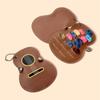 Leather Embroidery Guitar Pick Bag Large Capacity Storage Pick Pouch For Acoustic Guitar