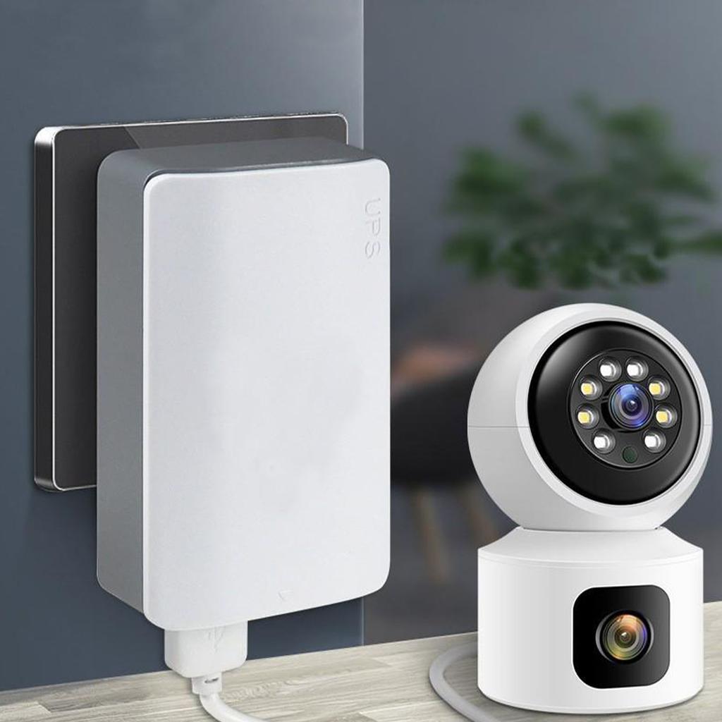 Uninterrupted Power Supply Adapter 1200mAh Battery Emergency Standby UPS for Router Camera LED Light USB 2A Output