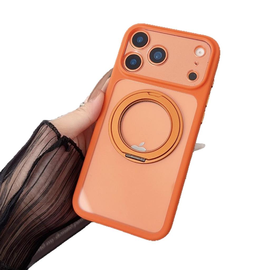 iPhone 17 Magnetic Transparent Case with Rotating Stand, 15 Colored Edges, and Drop-Proof Design for Apple 16 Pro Max.