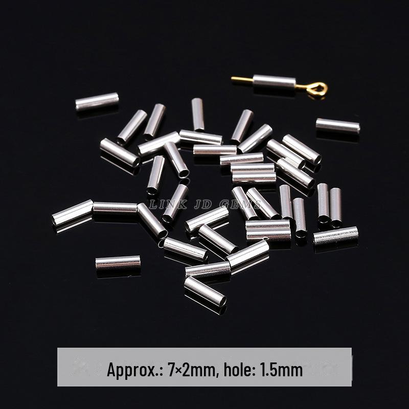 Jingde Stainless Steel Hammer Bamboo Tube Spacer Beads & O Buckle DIY Jewelry Accessories.