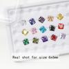 Square Princess Cut Shape Cubic Zirconia Synthetic Gemstone Mix 15 Colors 5A Loose CZ Stone for Jewelry Making