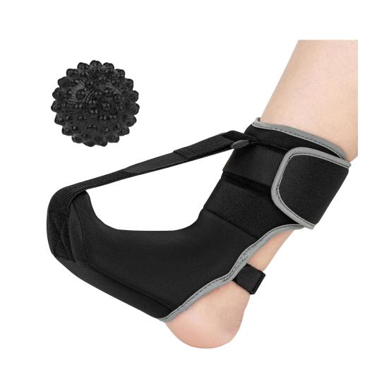 Plantar Fasciitis Night Socks with Handheld Massage Tool Double Pain Relief Support Plates Non-Slip Ankle Straps Breathable Soft Brace for Men Women