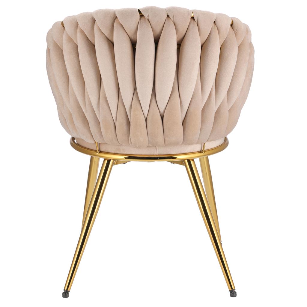 Molto Chair, Beige, Gold Legs