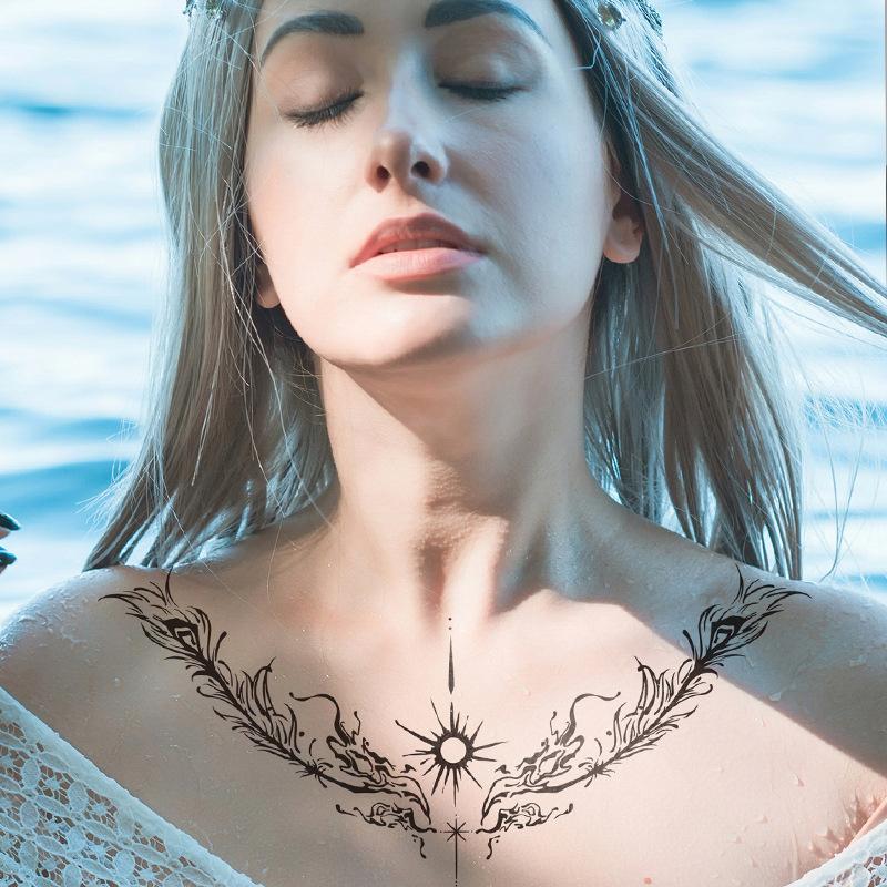 Juice Herbal Tattoo Sticker Waterproof Angel Wings Temporary Tattoo Sticker Tattoo