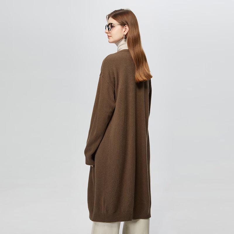 Women's Winter Mid-Length V-Neck Wool Sweater Cardigan