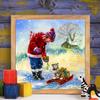 Full Drill Square Diamond Embroidery Christmas Winter Snow Diamond Painting Kid Cat Mosaic Landscape Decor For Home