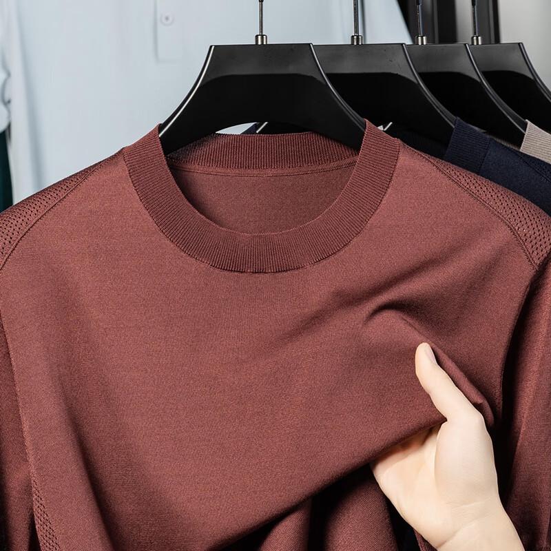 Yiliteng Men's Summer Knit Short-Sleeve Round Neck T-shirt YTMTST6087