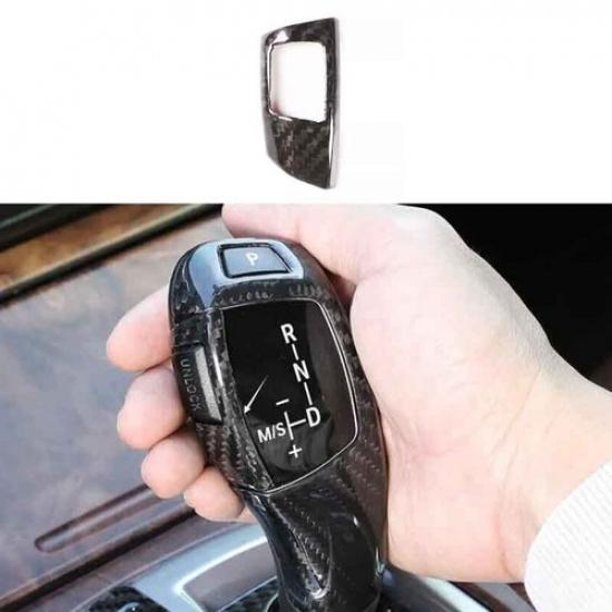 Central Console Gear Shift Knob Cover For BMW 5 Series 2011-17 Dry Carbon Fiber