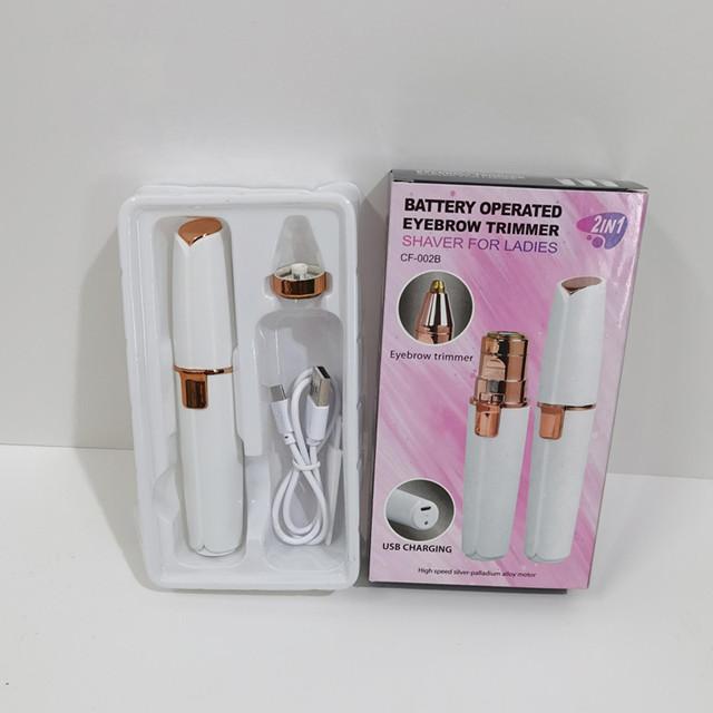 Elektrický zastřihovač obočí 2v1 USB dobíjecí Miniepilátor na odstranění chloupků z těla a obličeje rtěnky pro ženy Barevné hvězdné nebe