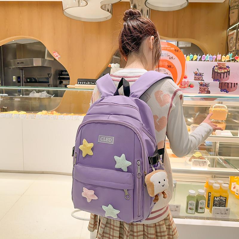 Campus Backpack Women's Backpack Junior High School Student Schoolbag