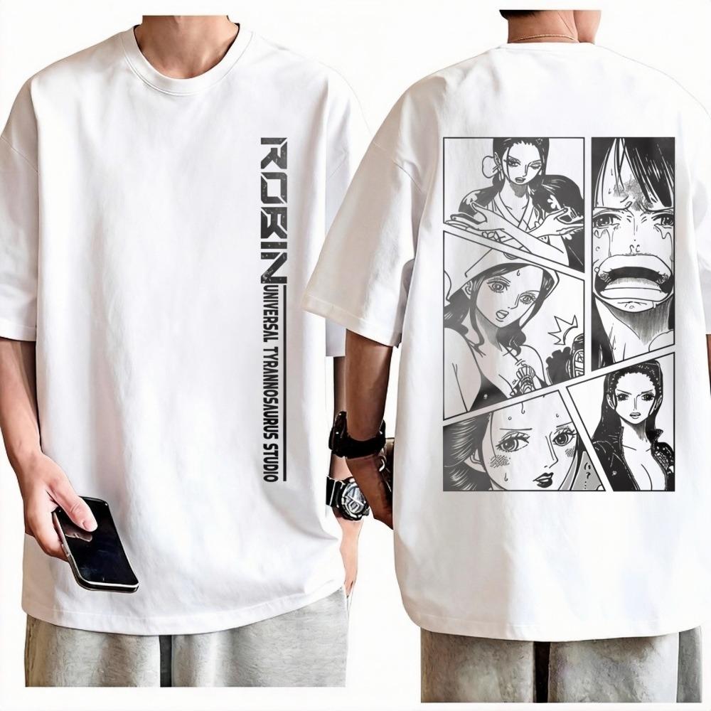 

One Piece Nico Robin TShirt Unisex Retro Anime Graphic Print Crew Neck Pure Cotton Streetwear Fashion Tops For Men Women S
