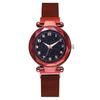 Women Fashion Luminous Numbers Starry Sky Quartz Watch Magnetic Wristwatch Buckle