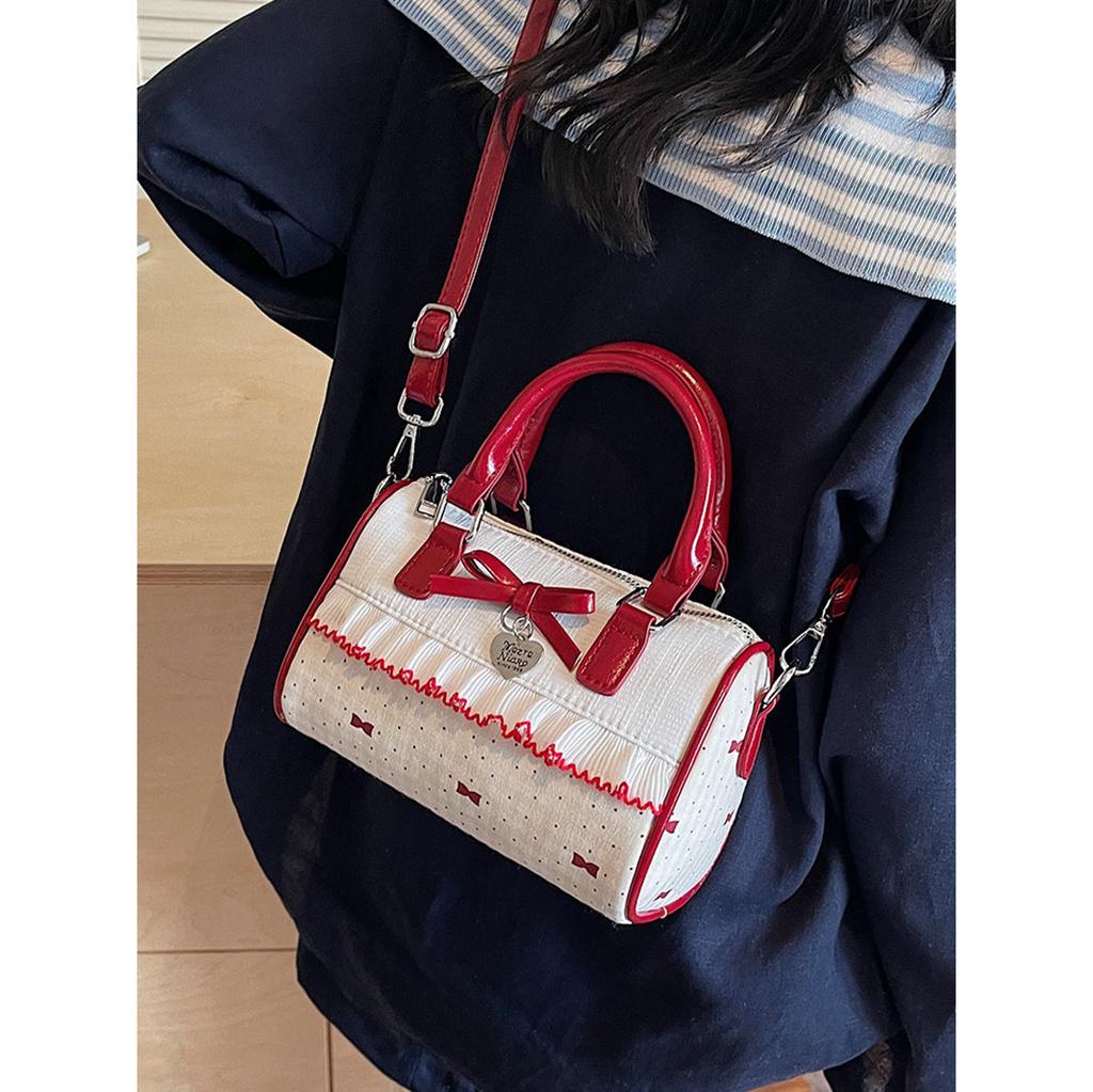 2025 new temperament handbag cute bow shoulder bag versatile casual pillow bag trendy fashion messenger bag