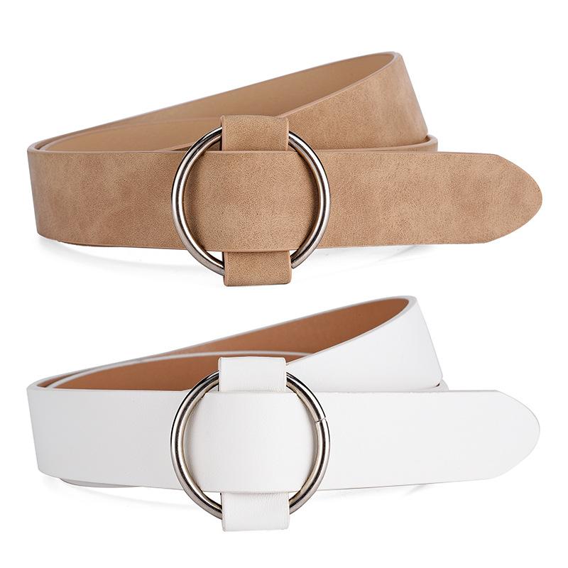 Womens Fashionforward Faux Leather Wide Belt With Elegant Smooth Buckle Design