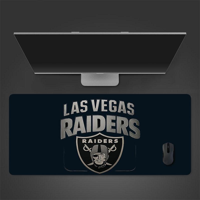Las Vegas Raiders Mauspads, Große Gaming-Schreibtischmatte, Rutschfestes XXL-Mauspad für Laptop & Tablet, Mini-PC-Spielmatte mit genähten Kanten