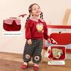 LUSON Xiao o Ba Girls' Fleece-Lined Cartoon Turn-Down Collar Sweatshirt