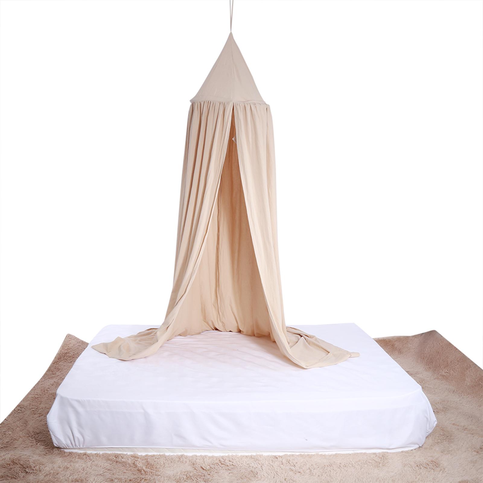 

Round Dome Hanging Bed Canopy Mosquito Net Curtain for Baby Kid Reading Playing (Khaki)