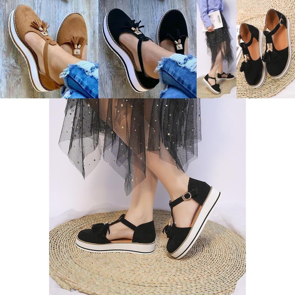 Comfortable Women Tassel Round Toe Shoes Casual Flats With Breathable Material