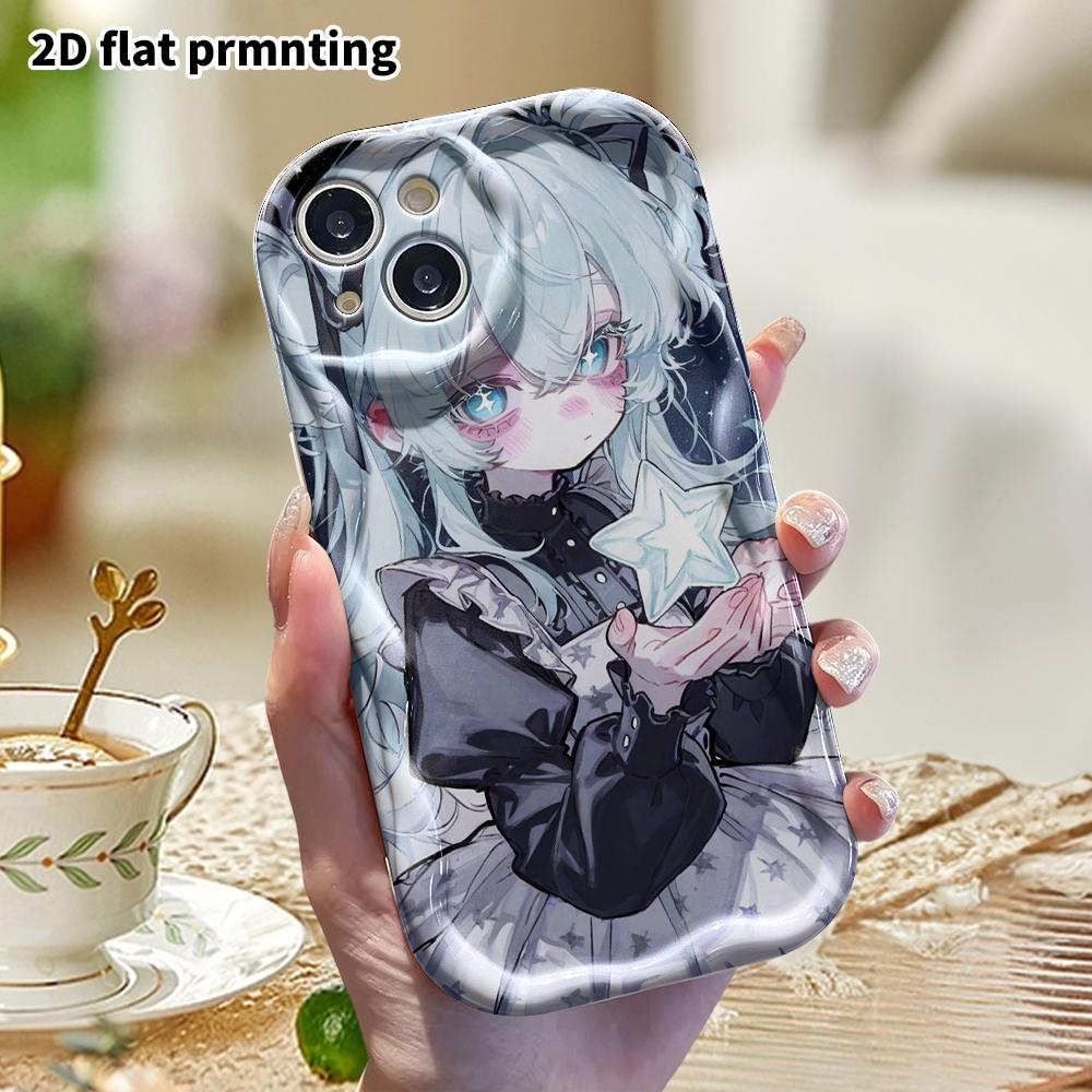 Phone Case: 2D Flat Design, Fits iPhone 12 Pro To 18, Phone Decoration, Gothic Star-holding Style, Perfect for Halloween and Christmas Gifts