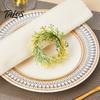 Napkin Ring 6Pcs Rings, Elastic Design Holder for Light And Thick Cotton Linen Satin Velvet Compatible Napkins, Imitation Holly Leaf Accessory